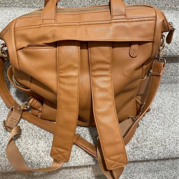 Lily & Jade Leather Convertible Diaper Bag